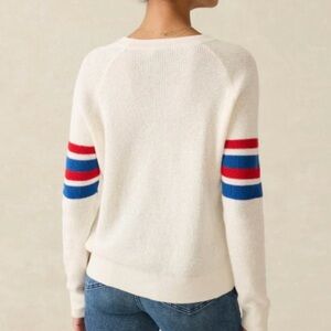 Faherty Women's Wisp Waffle Knit Sweater Collegiate Academia Size  L